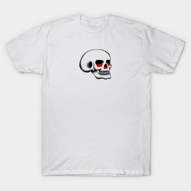 Traditional tattoo skull design T-Shirt by HomeSchoolTattoo